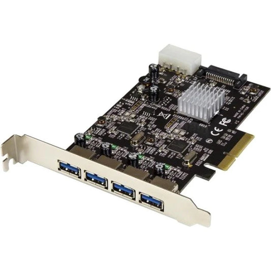 StarTech.com 4-Port USB PCIe Card - 10Gbps USB 3.1/3.2 Gen 2 Type-A PCI Express Expansion Card - 2 Controllers - 4xUSB - Windows/Mac/Linux PEXUSB314A2V