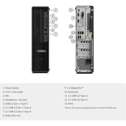 Lenovo ThinkStation P340 30DK003QCA Workstation - 1 x Intel Core i7 Octa-core (8 Core) i7-10700 10th Gen 2.90 GHz - 16 GB DDR4 SDRAM RAM - 512 GB SSD - Small Form Factor 30DK003QCA