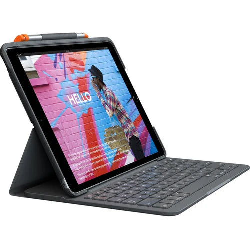 Logitech Slim Folio Keyboard/Cover Case (Folio) Apple iPad (7th Generation), iPad (8th Generation) Tablet - Black 920-009460