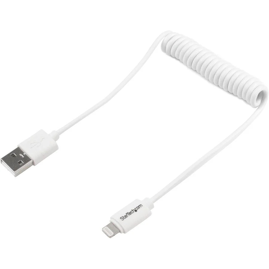 StarTech.com Lightning to USB Cable - Coiled - 0.6m (2ft) - White USBCLT60CMW