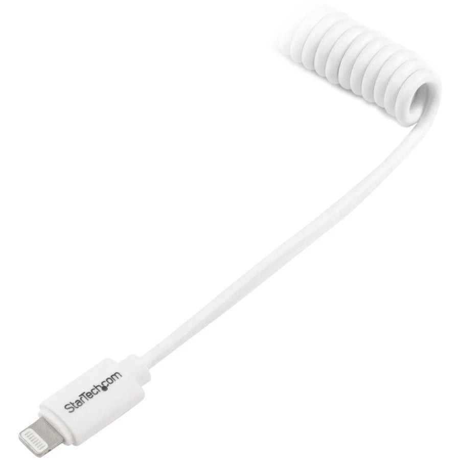 StarTech.com Lightning to USB Cable - Coiled - 0.6m (2ft) - White USBCLT60CMW