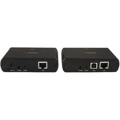 StarTech.com Newer version is USB2G4LEXT2NA - 4 Port USB 2.0 over Gigabit LAN or Direct Cat5e/Cat6 Ethernet Extender System - up to 330 ft USB2G4LEXT2