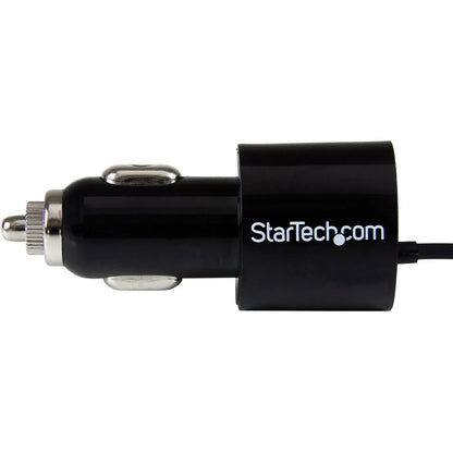 Star Tech.com Black Dual Port Car Charger with Micro USB Cable and USB 2.0 Port - High Power (21 Watt / 4.2 Amp) USBUB2PCARB