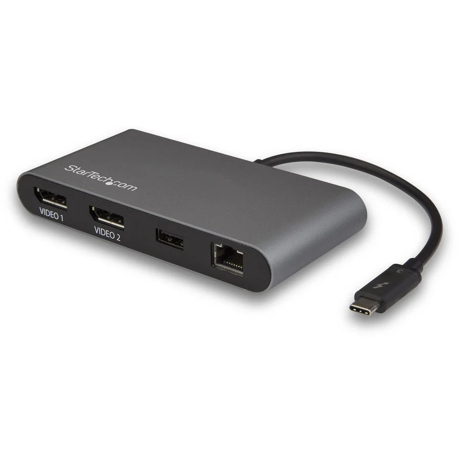 StarTech.com Mini Thunderbolt 3 Dock - MacBook Pro & Windows - Dual 4K 60Hz DisplayPort Docking Station - Bus Powered TB3DKM2DP