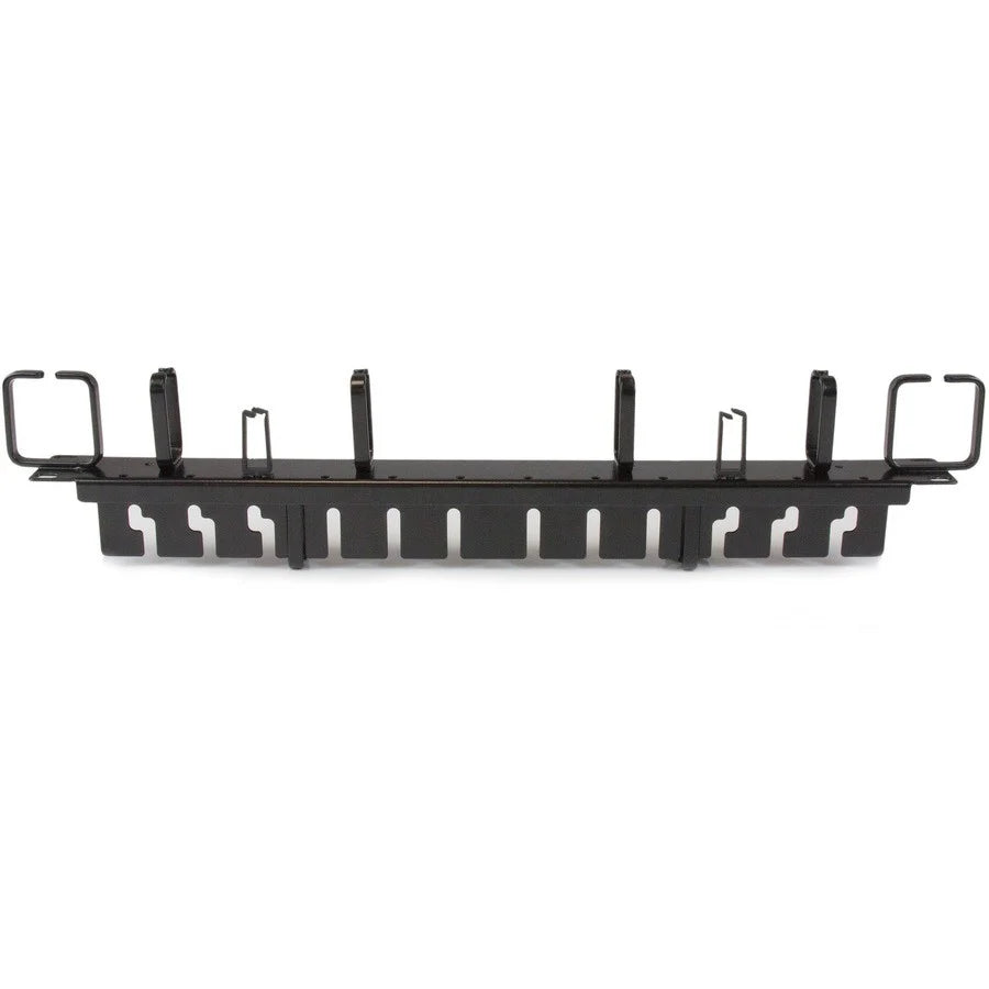 StarTech.com 1U 19" Horizontal Cable Management Panel - Combination Horizontal Finger Ducts and Vertical/ Horizontal D-Ring Hooks CMPNL1UC