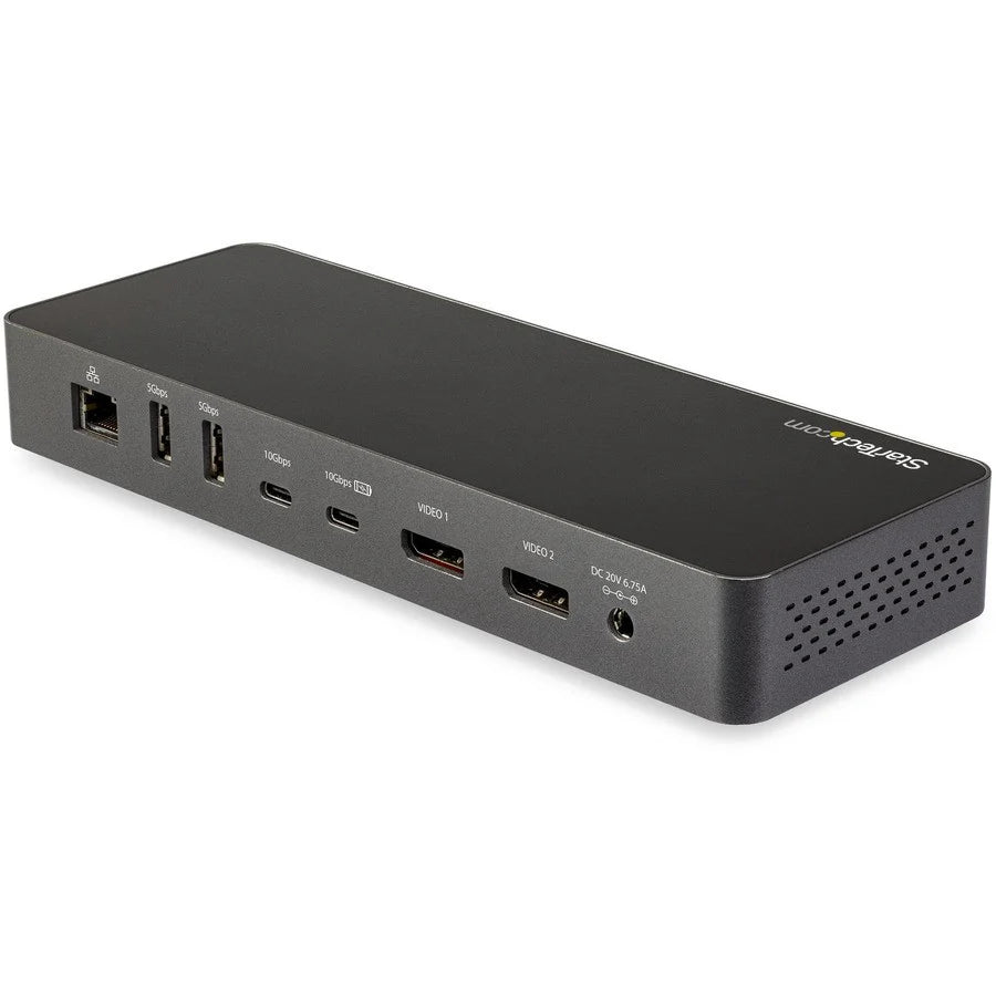 StarTech.com Thunderbolt 3 Dock w/ USB-C Compatibility - 4K60Hz DisplayPort Dual Monitor Laptop TB3 Docking Station - 5x USB, Gbe, 60W PD TB3CDK2DP