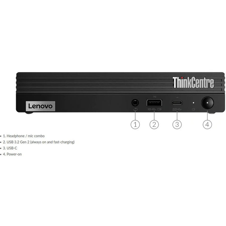 Lenovo ThinkCentre M80q 11DN0039CA Desktop Computer - Intel Core i5 10th Gen i5-10500T Hexa-core (6 Core) 2.30 GHz - 8 GB RAM DDR4 SDRAM - 256 GB SSD - Tiny - Raven Black 11DN0039CA