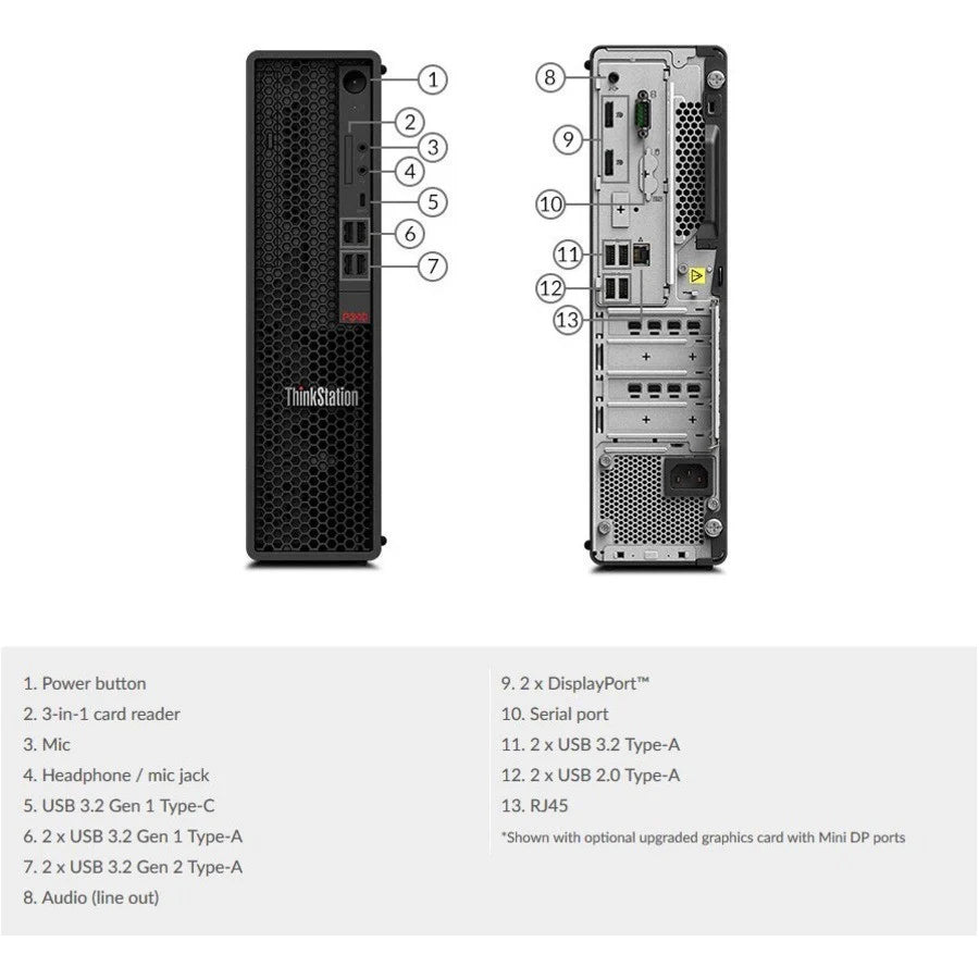 Lenovo ThinkStation P340 30DK003TCA Workstation - 1 x Intel Core i7 Octa-core (8 Core) i7-10700 10th Gen 2.90 GHz - 32 GB DDR4 SDRAM RAM - 1 TB SSD - Small Form Factor 30DK003TCA