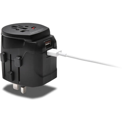 Kensington International Travel Adapter - Grounded (3-Prong) with Dual USB Ports 38238