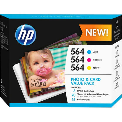 HP 564 Original Ink Cartridge - Cyan, Yellow, Magenta J2X80AN#140