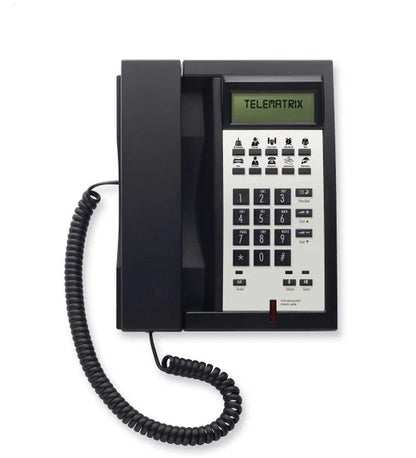 Telematrix 3300IP-MWD Single Line SIP Guest Room Phone Black