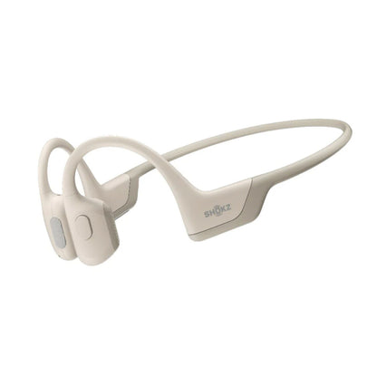 AfterShokz OpenRun Pro Bluetooth Headset Noise Cancelling Mic Premium Bone Conduction - Enhanced Bass - Water Resistant IP55 - 10Hr Battery Life - Beige