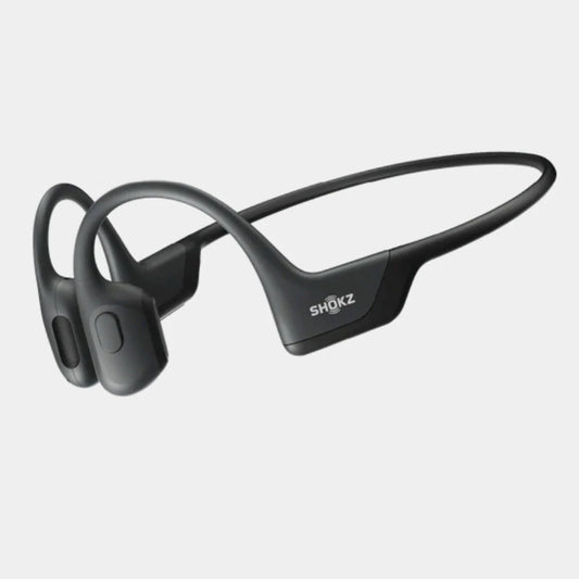 AfterShokz OpenRun Pro Bluetooth Headset Noise Cancelling Mic Premium Bone Conduction - Enhanced Bass - Water Resistant IP55 - 10Hr Battery Life - Cosmic Black