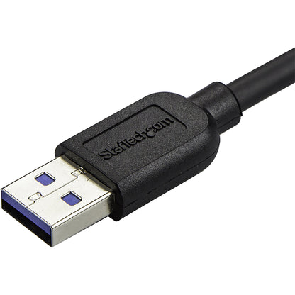 StarTech.com 0.5m 20in Slim Micro USB 3.0 Cable - M/M - USB 3.0 A to Left-Angle Micro USB - USB 3.1 Gen 1 (5 Gbps) USB3AU50CMLS