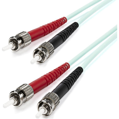 StarTech.com 1m Fiber Optic Cable - 10 Gb Aqua - Multimode Duplex 50/125 - LSZH - ST/ST - OM3 - ST to ST Fiber Patch Cable A50FBSTST1