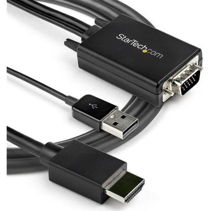 StarTech.com 10ft VGA to HDMI Converter Cable with USB Audio Support - 1080p Analog to Digital Video Adapter Cable - Male VGA to Male HDMI VGA2HDMM10