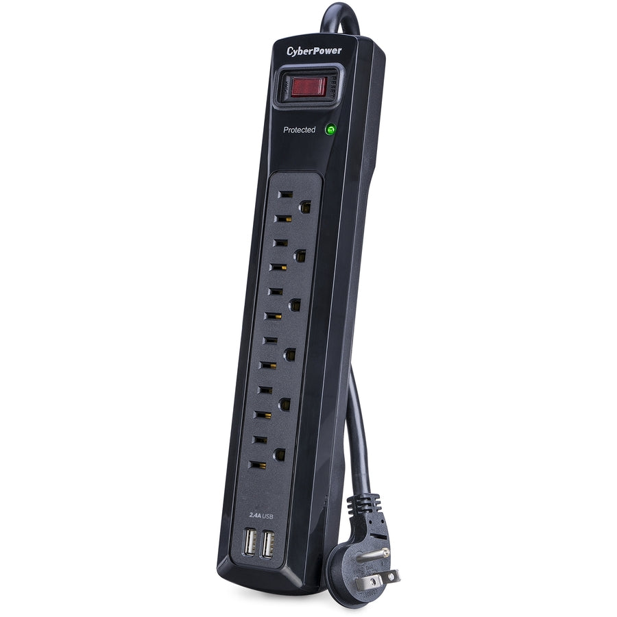 CyberPower CSP604U Professional 6-Outlets Surge with 1200J, 2-2.4A USB and 4FT Cord - Plain Brown Boxes CSP604U