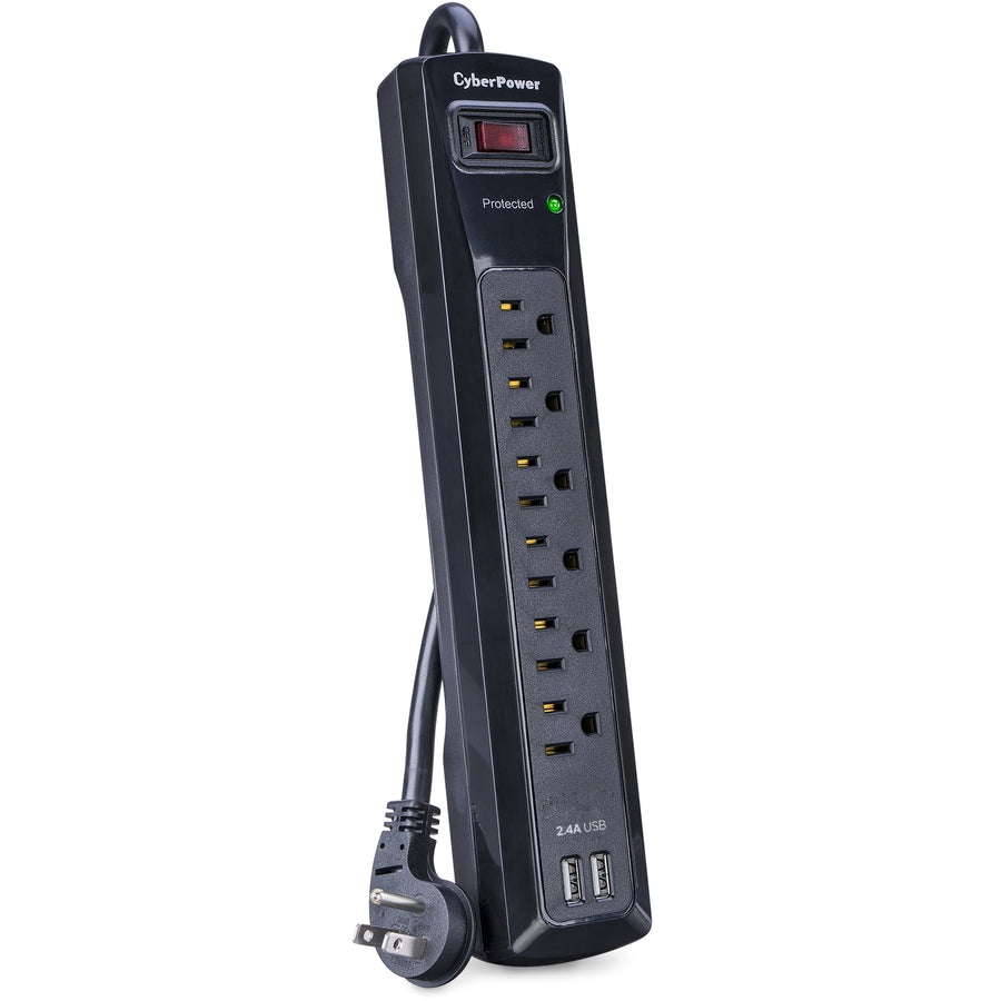 CyberPower CSP604U Professional 6-Outlets Surge with 1200J, 2-2.4A USB and 4FT Cord - Plain Brown Boxes CSP604U