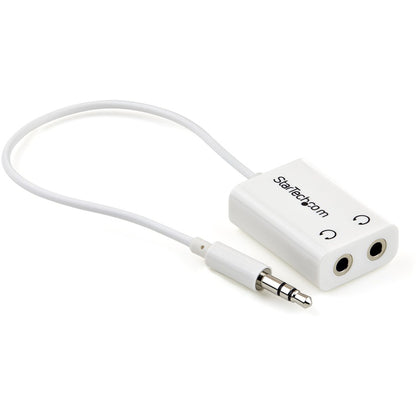 StarTech.com White Slim Mini Jack Headphone Splitter Cable Adapter - 3.5mm Male to 2x 3.5mm Female MUY1MFFADPW