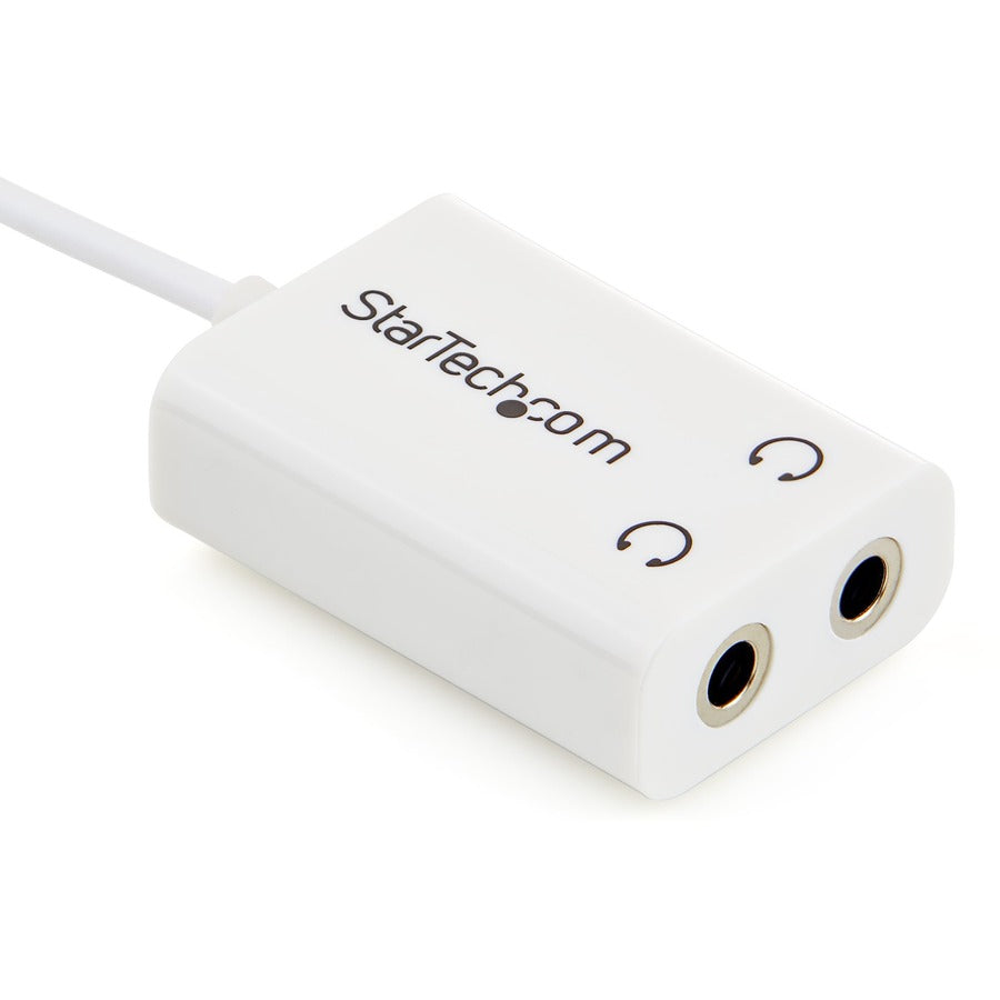 StarTech.com White Slim Mini Jack Headphone Splitter Cable Adapter - 3.5mm Male to 2x 3.5mm Female MUY1MFFADPW