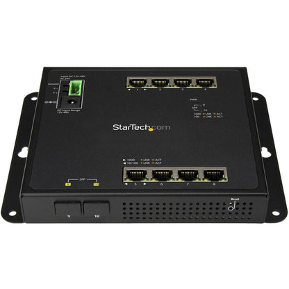 StarTech.com Industrial 8 Port Gigabit Ethernet Switch w/2 MSA SFP Slots L2 Managed Network RJ45 LAN Layer2 Switch Din Rail Hardened IP-30 IES101G2SFPW