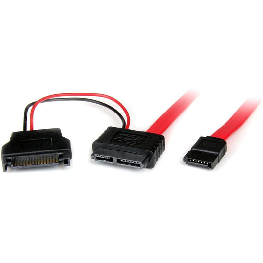 StarTech.com 0.5m Slimline SATA Female to SATA with SATA Power Cable Adapter SLSATAF50CMS