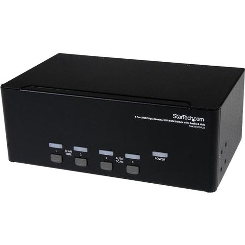 StarTech.com 4 Port Triple Monitor DVI USB KVM Switch with Audio & USB 2.0 Hub SV431TDVIUA