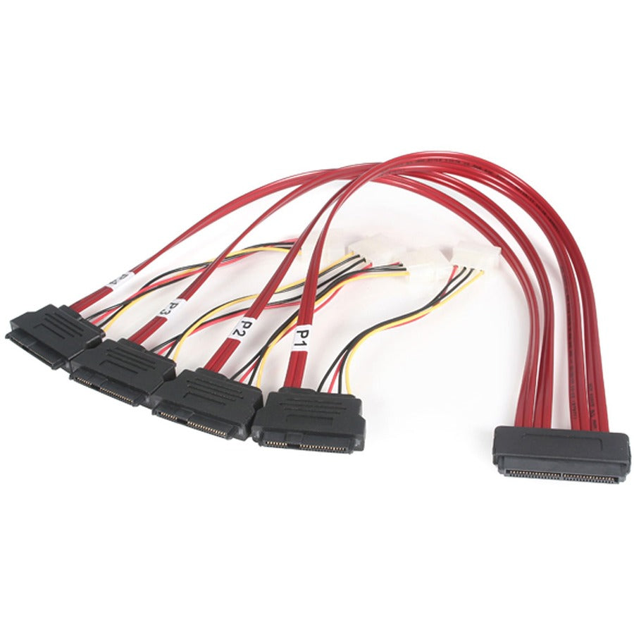 StarTech.com 50cm Serial Attached SCSI SAS Cable - SFF-8484 to 4x SFF-8482 with LP4 Power SAS8482P50