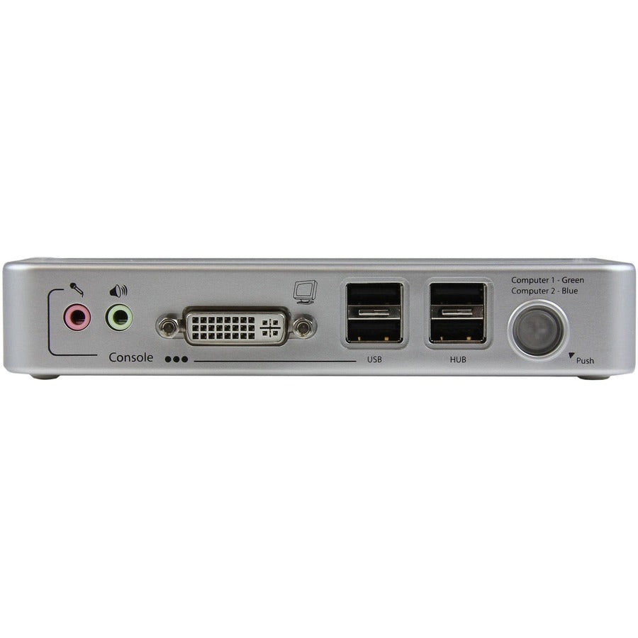 StarTech.com 2 Port USB DVI KVM Switch Kit with Cables USB 2.0 Hub & Audio - USB DVI KVM with Cables and Audio Switching - KVM / audio / USB switch - USB - 2 ports - 1 local user SV211KDVI