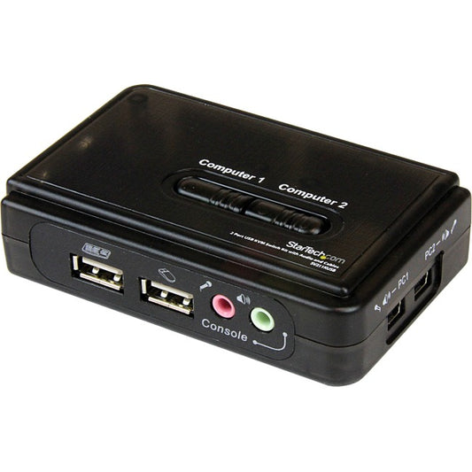 StarTech.com 2 Port USB KVM Kit with Cables and Audio Switching - KVM / audio switch - USB - 2 ports - 1 local user SV211KUSB