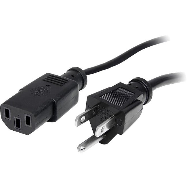 StarTech.com 1ft (30cm) Computer Power Cord, NEMA 5-15P to C13, 10A 125V 18AWG, Black Replacement AC PC Power Cord, TV/Monitor Power Cable PXT1011