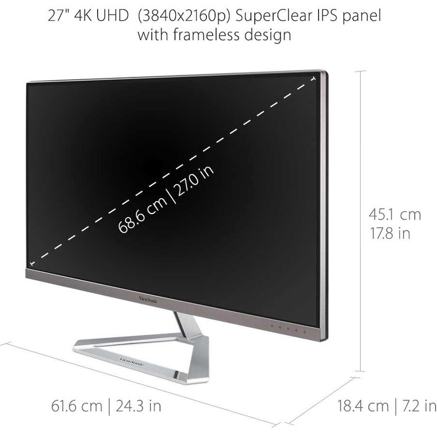 Viewsonic 27" Display, IPS Panel, 3840 x 2160 Resolution VX2776-4K-MHD