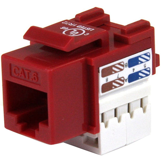 StarTech.com 110 Punch Type Category 6 Keystone Jack - Red C6KEY110RD