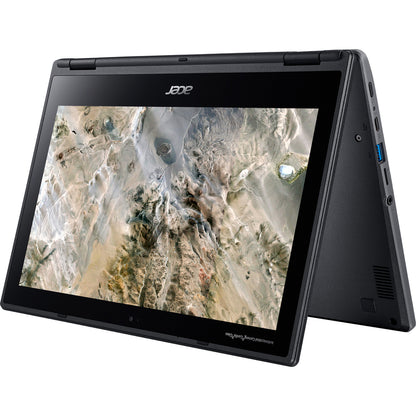 Acer R721T R721T-48A0 11.6" Touchscreen 2 in 1 Chromebook - HD - 1366 x 768 - AMD A-Series 7th Gen A4-9120C Dual-core (2 Core) 1.60 GHz - 4 GB RAM - 32 GB Flash Memory - Shale Black NX.HBRAA.002