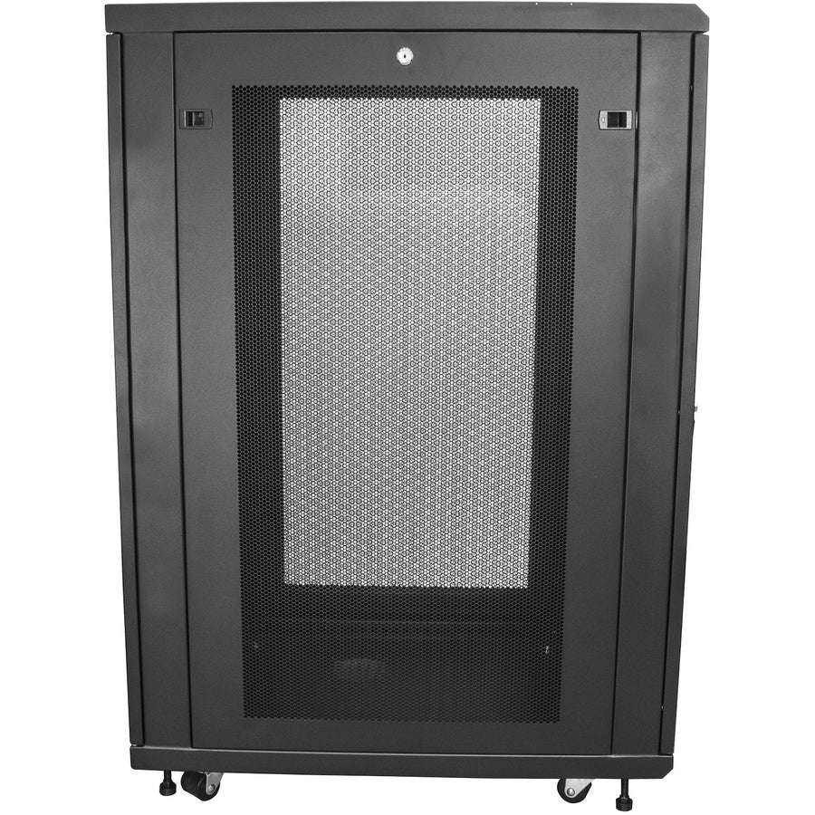 StarTech.com 24U 19" Server Rack Cabinet 4 Post Adjustable Depth 2-30" w/Casters/Cable Management/1U Shelf, Locking Doors and Side Panels RK2433BKM