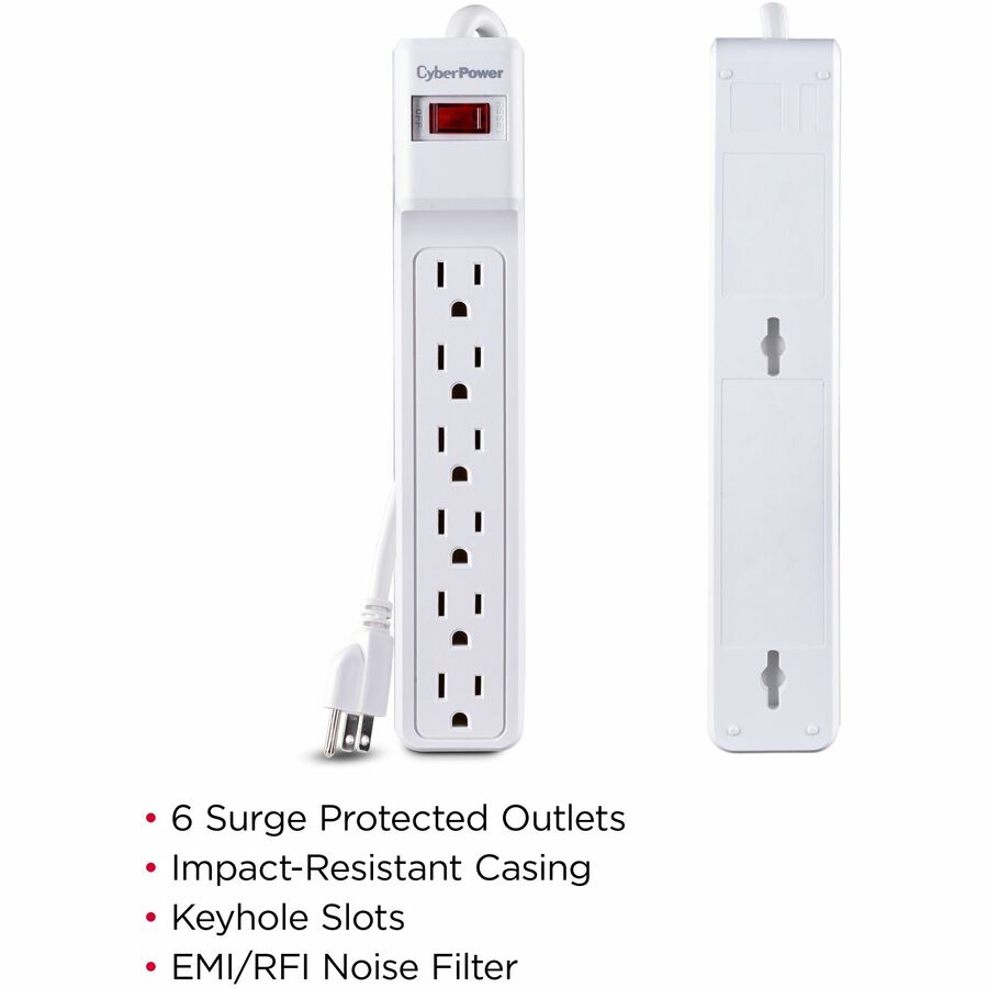 CyberPower Essential CSB606W 6-Outlet Surge Suppressor/Protector CSB606W