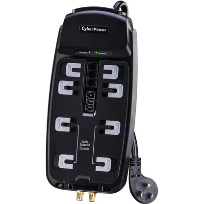 CyberPower CSHT808TC Home Theater 8-Outlets Surge Suppressor 8FT Cord and AV protection - Plain Brown Boxes CSHT808TC