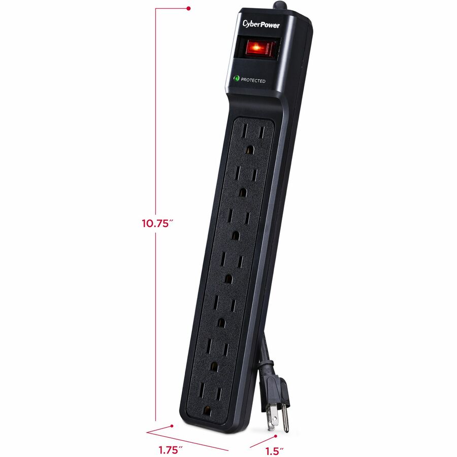 CyberPower CSB7012 Essential 7-Outlets Surge Suppressor with 1500 Joules and 12FT Cord - Plain Brown Boxes CSB7012