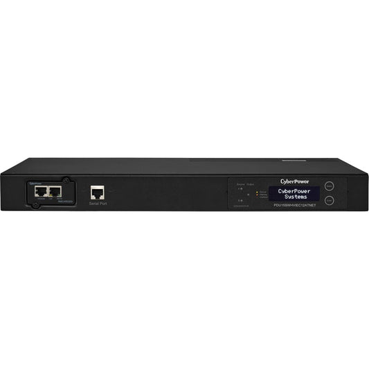 CyberPower PDU15SWHVIEC12ATNET Switched ATS PDU 200-240V 15A 1U 12-Outlets (2) IEC C14 PDU15SWHVIEC12ATNET