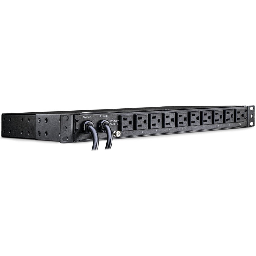 CyberPower PDU15M10AT Metered ATS PDU 120V 15A 1U 10-Outlets (2) 5-15P PDU15M10AT