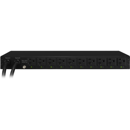 CyberPower PDU20SWT10ATNET Switched ATS PDU 120V 20A 1U 10-Outlets (2) L5-20P PDU20SWT10ATNET