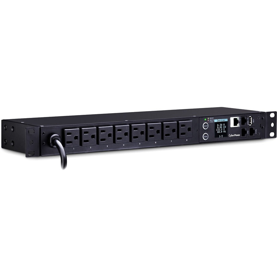 PDU surveillé CyberPower PDU31001, 100-120 V, 15 A, 8 prises NEMA 5-15R, montage en rack 1U PDU31001