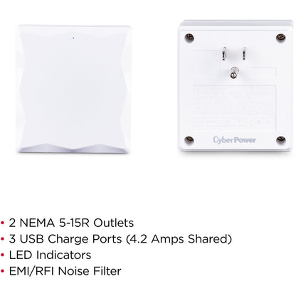 CyberPower Professional 2-OUtlet Surge Suppressor/Protection P2WU