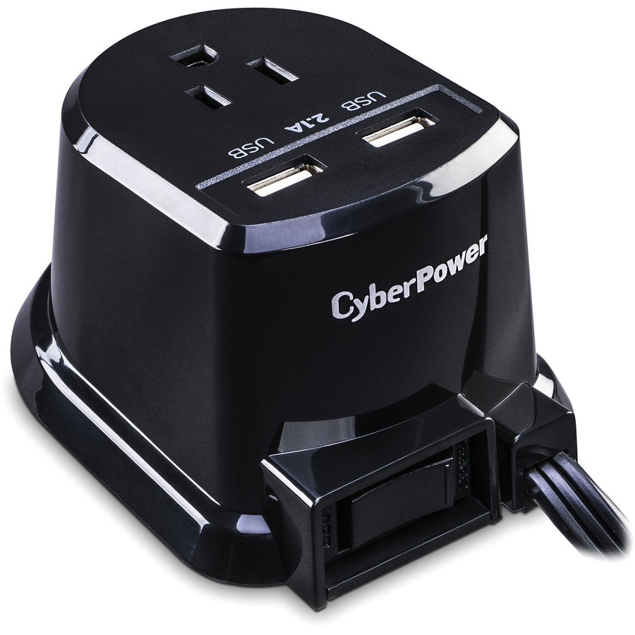 CyberPower CSP105U Dual Power Station 1-Outlet with 2-2.1A USB Charging Ports and 5FT Cord CSP105U