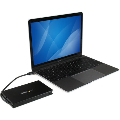 StarTech.com USB-C External Hard Drive Enclosure - USB 3.1 Type C - Integrated USB C Cable - SATA 6Gpbs - SSD/HDD Enclosure S251BU31C3CB