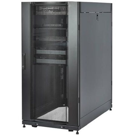 StarTech.com 25U Server Rack Cabinet - 4 Post Adjustable Depth 7-35" Locking Vented Rolling Network/Data/IT Enclosure w/Casters/Cable Mgmt RK2537BKM