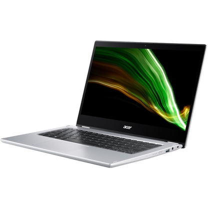 Acer Spin 1 SP114-31 SP114-31-C211 14" Touchscreen 2 in 1 Notebook - HD - 1366 x 768 - Intel Celeron N4500 Dual-core (2 Core) 1.10 GHz - 4 GB RAM - 128 GB Flash Memory - Pure Silver NX.ABWAA.004