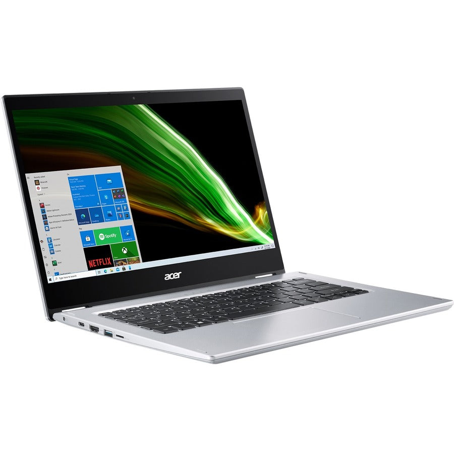 Acer Spin 1 SP114-31 SP114-31-C211 14" Touchscreen 2 in 1 Notebook - HD - 1366 x 768 - Intel Celeron N4500 Dual-core (2 Core) 1.10 GHz - 4 GB RAM - 128 GB Flash Memory - Pure Silver NX.ABWAA.004