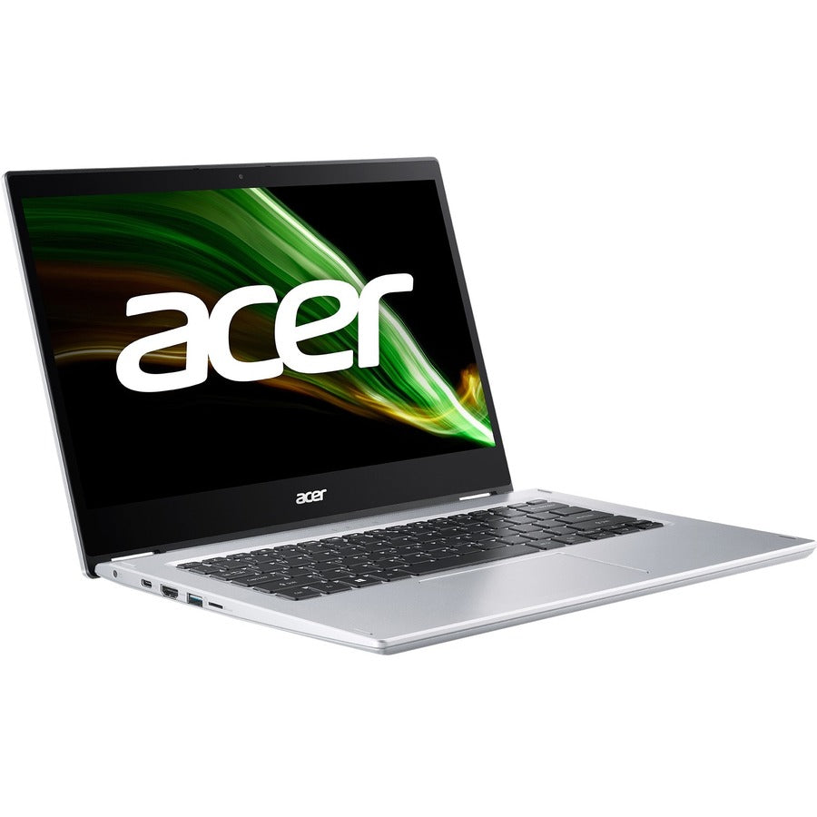 Acer Spin 1 SP114-31 SP114-31-C211 14" Touchscreen 2 in 1 Notebook - HD - 1366 x 768 - Intel Celeron N4500 Dual-core (2 Core) 1.10 GHz - 4 GB RAM - 128 GB Flash Memory - Pure Silver NX.ABWAA.004