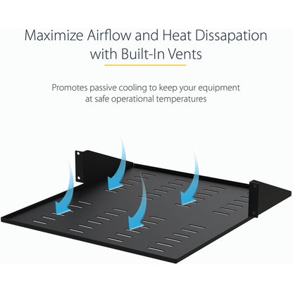 StarTech.com 2 Post Server Rack Shelf - Vented - Center Mount - Up to 75 lb. - 2 post Network Rack Shelf (CABSHF2POSTV2) CABSHF2POSTV2